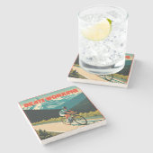 Fietsen Beats Werken Stenen Onderzetter (Zijkant)