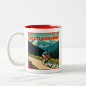 Fietsen Beats Werken Tweekleurige Koffiemok (Links)