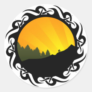 fietsen : bergrayz : ronde sticker