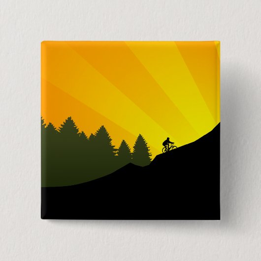 fietsen : bergrayz : vierkante button 5,1 cm (Voorkant)