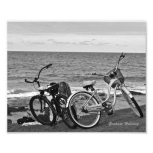 Fietsen bij de Zee Foto Afdruk