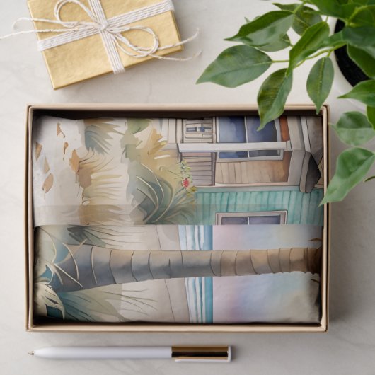 Fietsen bij het strand tissuepapier (Geschenk)