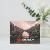 Fietsen bij zonsondergang in Amsterdam Briefkaart (Staand voorkant)