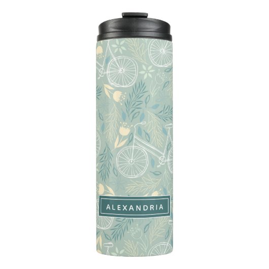 Fietsen & bladeren thermosbeker (Voorkant)