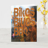 Fietsen, Blauw, BBQ groeten Kaart (Gele Bloem)