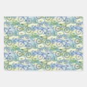 Fietsen Blauw Groen Inpakpapier Vel (Voorkant 2)
