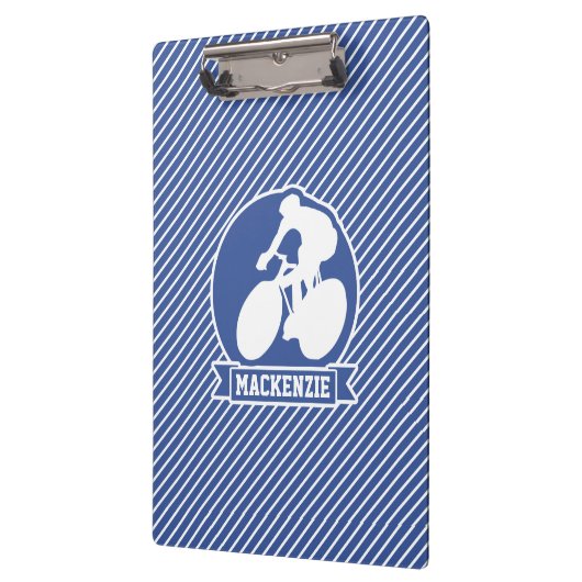 Fietsen; Blauwe & Witte Strepen, Sport Klembord (Links)