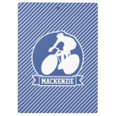 Fietsen; Blauwe & Witte Strepen, Sport Klembord (Achterkant)