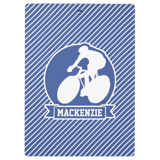 Fietsen; Blauwe & Witte Strepen, Sport Klembord (Achterkant)