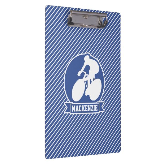 Fietsen; Blauwe & Witte Strepen, Sport Klembord (Rechts)
