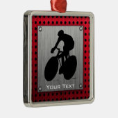 Fietsen; blik van geborsteld metaal metalen ornament (Rechts)