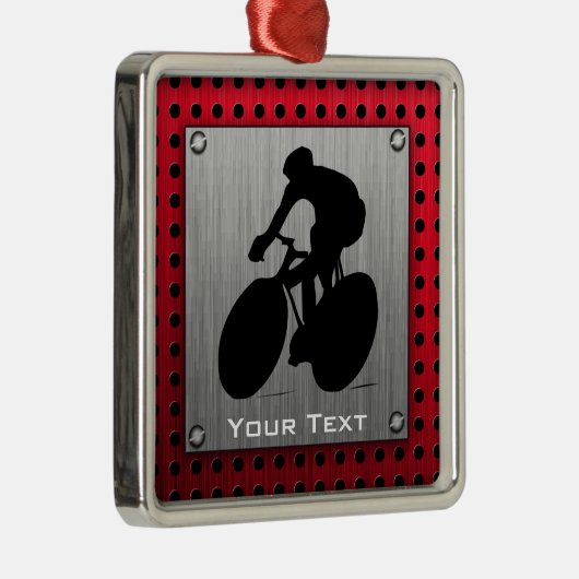 Fietsen; blik van geborsteld metaal metalen ornament (Rechts)