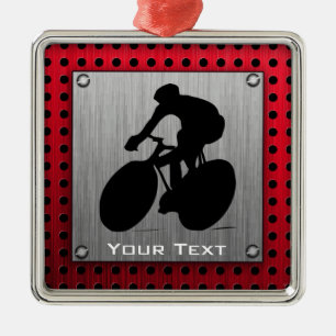 Fietsen; blik van geborsteld metaal metalen ornament