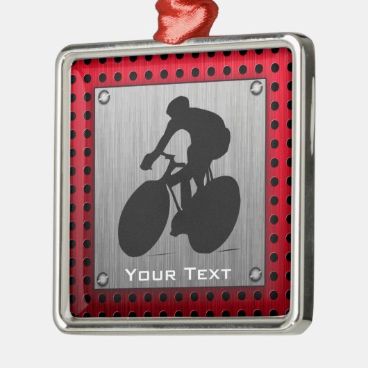 Fietsen; blik van geborsteld metaal metalen ornament (Links)