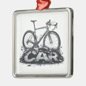 Fietsen boven auto's metalen ornament (Links)