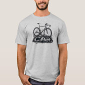Fietsen boven auto's t-shirt (Voorkant)