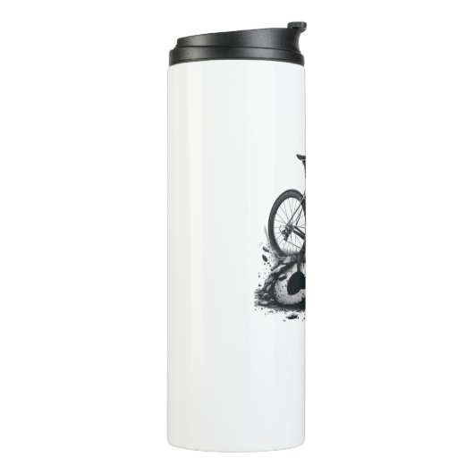 Fietsen boven auto's thermosbeker (Gedraaid links)