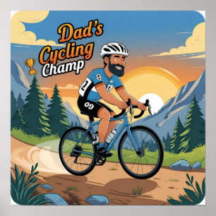 Fietsen Champ Dad Digitaal Poster Download