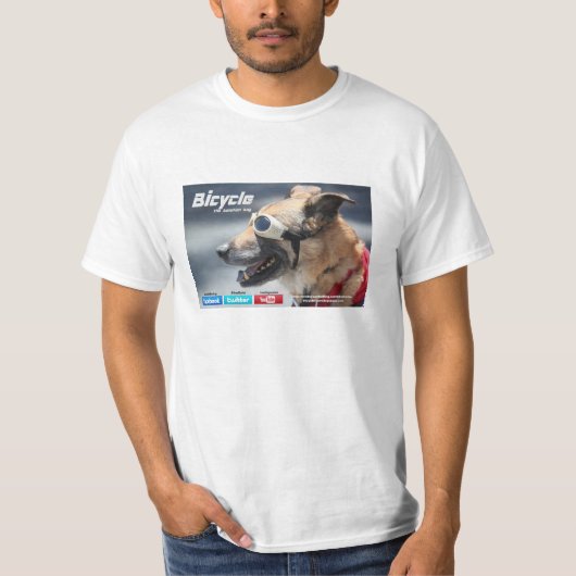 Fietsen de T-shirt van de hond (fb info. op achter (Voorkant)