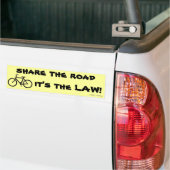 Fietsen, delen de weg, het is de WET! Bumpersticker (Op Truck)