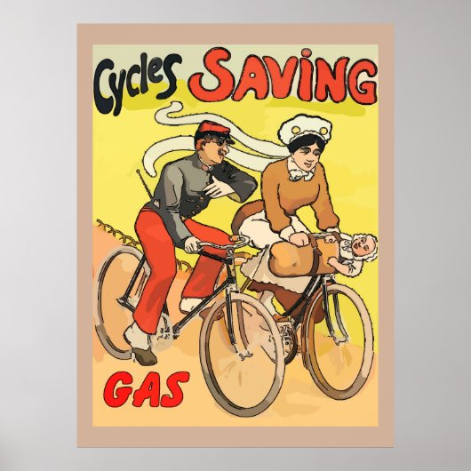 fietsen die gas besparen poster (Voorkant)