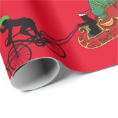 Fietsen die het dikke omslagpapier van de kerstman cadeaupapier (Rol Hoek)