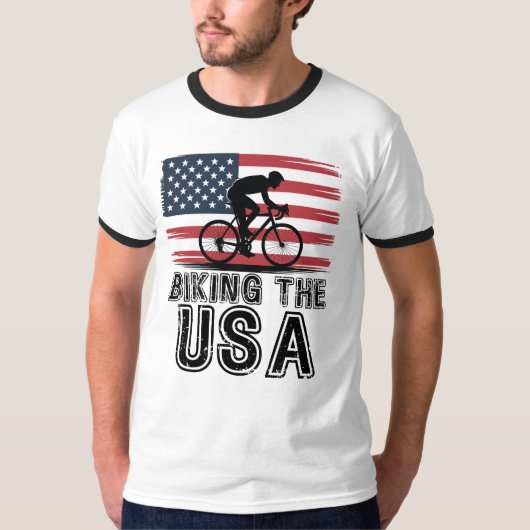 Fietsen door de VS, 4 juli fietser T-shirt (Voorkant)