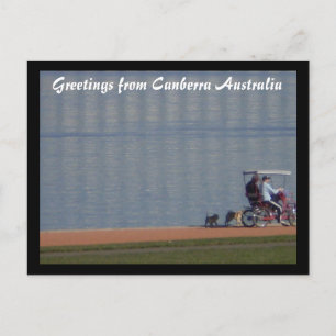 fietsen door het briefkaart van het meer