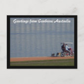 fietsen door het briefkaart van het meer (Voorkant)