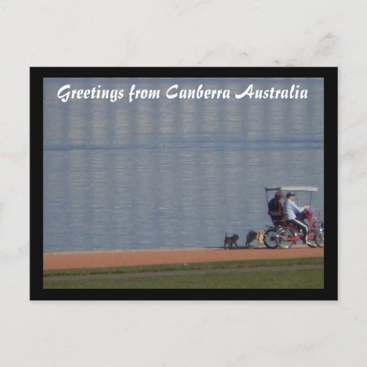 fietsen door het briefkaart van het meer (Voorkant)