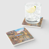 fietsen door Italië Fine Art Stenen Onderzetter (Zijkant)