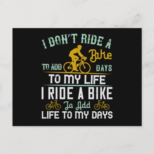 Fietsen - Een fiets voegt mijn leven toe aan mijn  Briefkaart (Voorkant)