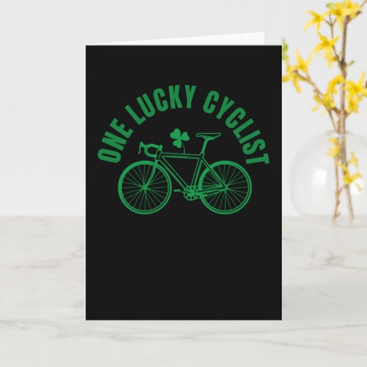 Fietsen Een Gelukkig Fietser Saint Patrick's Day H Kaart (Gele Bloem)