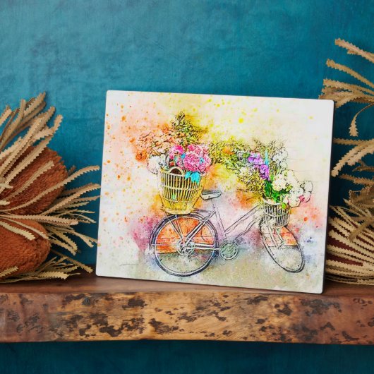 Fietsen en bloemen fotoplaat (Zijkant)