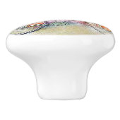 Fietsen en bloemen keramische knop (Zijkant)