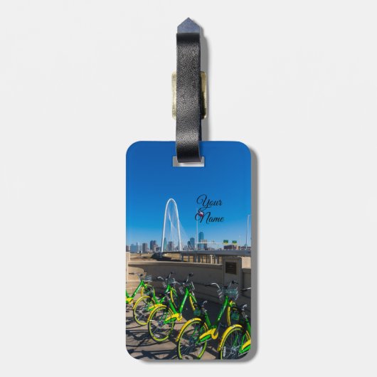 Fietsen en Dallas Bagagelabel (Achterkant verticaal)