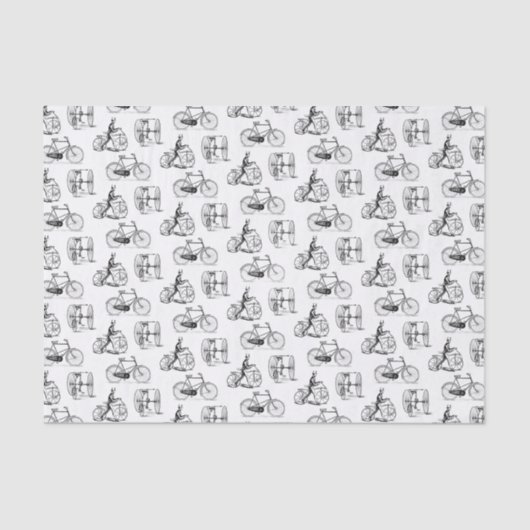  fietsen en driewielers tissuepapier (Voorkant)