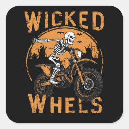 Fietsen en Ghost Road Vierkante Sticker