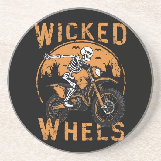 Fietsen en Ghost Road Zandsteen Onderzetter (Voorkant)