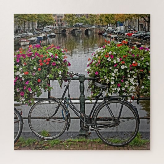 Fietsen en grachten in Amsterdam - 20x20 676 pc Legpuzzel (Verticaal)