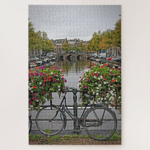 Fietsen en Kanalen in Amsterdam - 20x30 - 1014 pc Legpuzzel