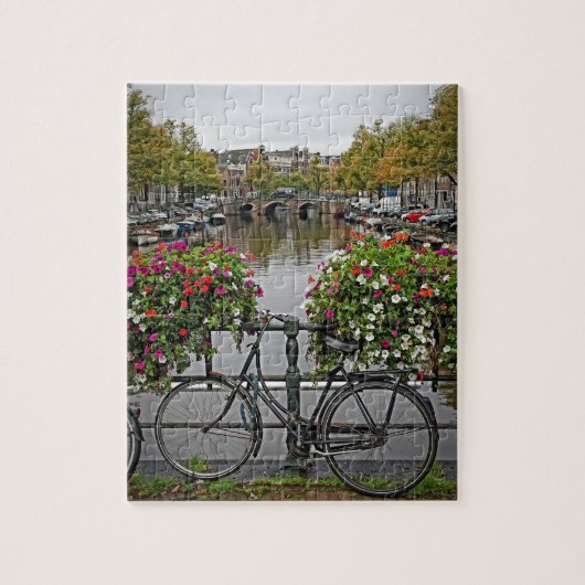 Fietsen en kanalen in Amsterdam - 8 x 10 - 110 pc Legpuzzel (Verticaal)