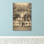 Fietsen en kanalen - Klassiek Amsterdam Canvas Afdruk (Insitu (Houten vloer))