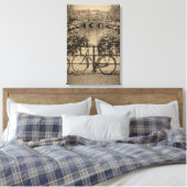 Fietsen en kanalen - Klassiek Amsterdam Canvas Afdruk (Insitu (Slaapkamer))