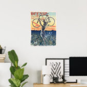  fietsen en kunstmeisjes Poster (Thuiskantoor)