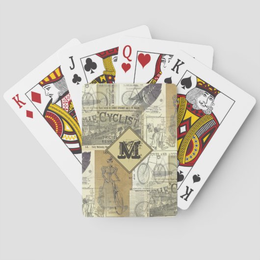  fietsen en reclamemonogram voor fietsers pokerkaarten (Achterkant)