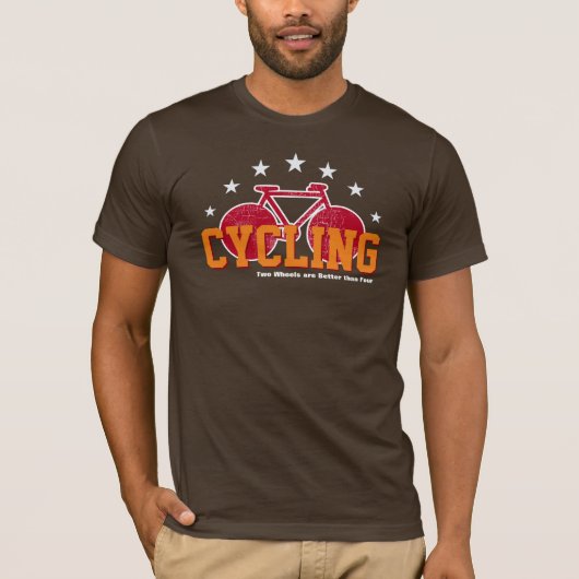 Fietsen, fiets, twee wielen t-shirt (Voorkant)