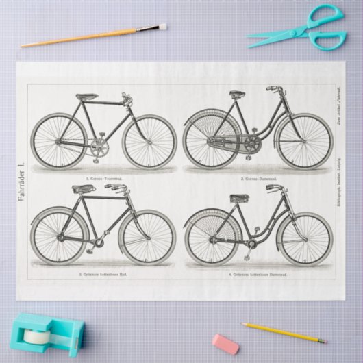 Fietsen Fietsen Ephemera Decoupage Tissuepapier (Craft)