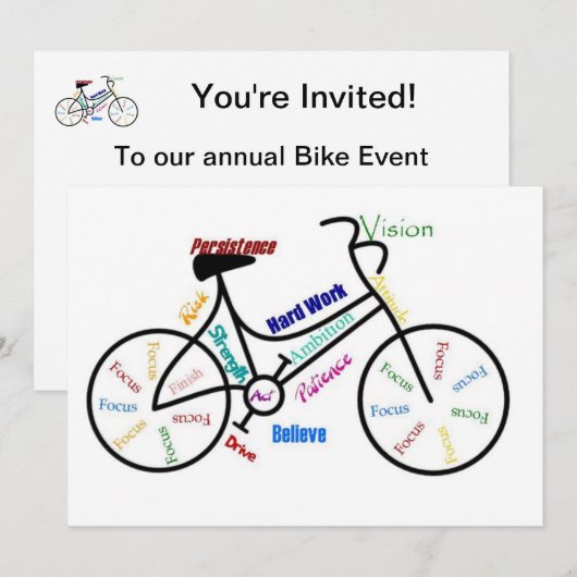 Fietsen, Fietsen, Fietsen, Fietsen, Motivatie Uitn Kaart (Voorkant / Achterkant)