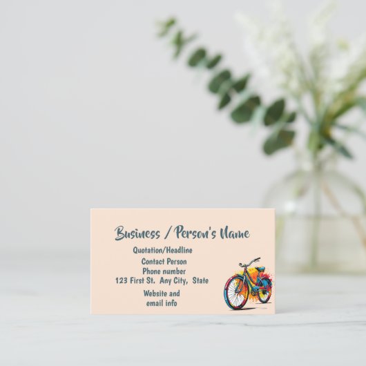 Fietsen Fietsen Fietsen Fietslessen Custom Busines Visitekaartje (Staand voorkant)